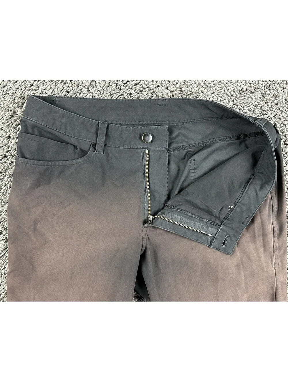 Lululemon ABC Slim-Fit 5 Pocket Pants Mens Black Warpstreme Trousers Sz 31x28